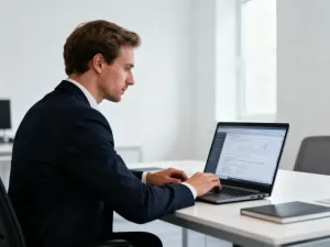 Nowoczesny smartfon z wykresem wzrostu finansowego na tle biura, symbolizujący zarządzanie limitem odnawialnym.